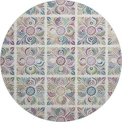 Premium Machine Washable Mayfield AMF852 Ivory 8' x 8' Round Rug
