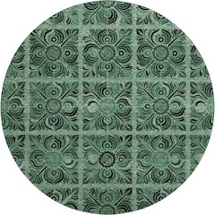 Premium Machine Washable Mayfield AMF853 Green 8' x 8' Round Rug