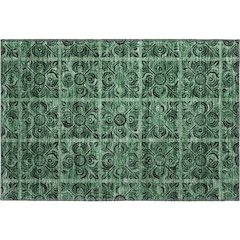 Premium Machine Washable Mayfield AMF853 Green 1'8" x 2'6" Rug