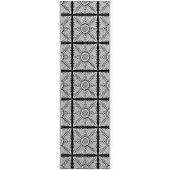 Premium Machine Washable Mayfield AMF854 Black 2'3" x 7'6" Runner Rug