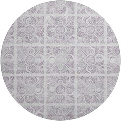 Premium Machine Washable Mayfield AMF854 Lavender 8' x 8' Round Rug
