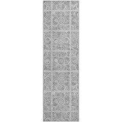Premium Machine Washable Mayfield AMF854 Silver 2'3" x 7'6" Runner Rug