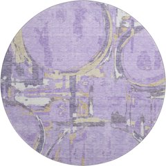 Premium Machine Washable Mayfield AMF855 Lavender 8' x 8' Round Rug