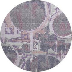 Premium Machine Washable Mayfield AMF855 Purple 8' x 8' Round Rug