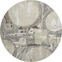 Premium Machine Washable Mayfield AMF855 Tan 8' x 8' Round Rug