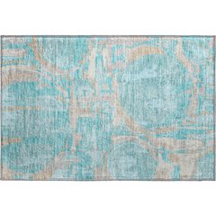 Premium Machine Washable Mayfield AMF855 Teal 1'8" x 2'6" Rug