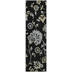 Premium Machine Washable Mayfield AMF856 Black 2'3" x 7'6" Runner Rug