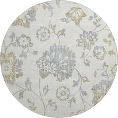 Premium Machine Washable Mayfield AMF856 Ivory 8' x 8' Round Rug