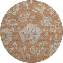 Premium Machine Washable Mayfield AMF856 Paprika 8' x 8' Round Rug