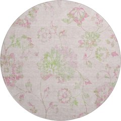 Premium Machine Washable Mayfield AMF856 Pink 8' x 8' Round Rug