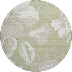 Premium Machine Washable Mayfield AMF857 Aloe 8' x 8' Round Rug