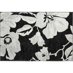 Premium Machine Washable Mayfield AMF857 Black 1'8" x 2'6" Rug