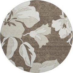 Premium Machine Washable Mayfield AMF857 Brown 8' x 8' Round Rug