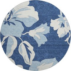 Premium Machine Washable Mayfield AMF857 Navy 8' x 8' Round Rug