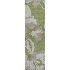 Premium Machine Washable Mayfield AMF857 Olive 2'3" x 7'6" Runner Rug