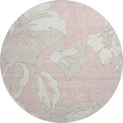 Premium Machine Washable Mayfield AMF857 Pink 8' x 8' Round Rug