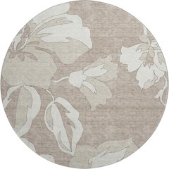 Premium Machine Washable Mayfield AMF857 Taupe 8' x 8' Round Rug