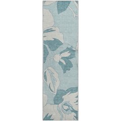 Premium Machine Washable Mayfield AMF857 Teal 2'3" x 7'6" Runner Rug