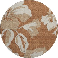 Premium Machine Washable Mayfield AMF857 Terracotta 8' x 8' Round Rug