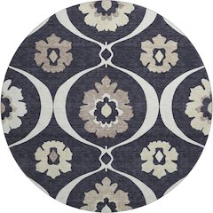 Premium Machine Washable Mayfield AMF858 Black 8' x 8' Round Rug