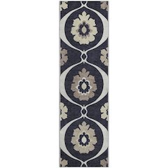 Premium Machine Washable Mayfield AMF858 Black 2'3" x 7'6" Runner Rug