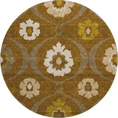 Premium Machine Washable Mayfield AMF858 Mocha 8' x 8' Round Rug