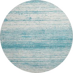 Premium Machine Washable Mayfield AMF859 Teal 8' x 8' Round Rug