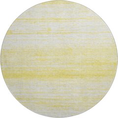 Premium Machine Washable Mayfield AMF859 Yellow 8' x 8' Round Rug