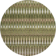 Premium Machine Washable Mayfield AMF860 Olive 8' x 8' Round Rug