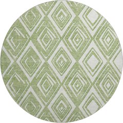 Premium Machine Washable Mayfield AMF862 Green 8' x 8' Round Rug