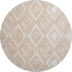 Premium Machine Washable Mayfield AMF862 Peach 8' x 8' Round Rug