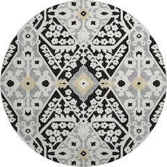 Premium Machine Washable Mayfield AMF863 Black 8' x 8' Round Rug