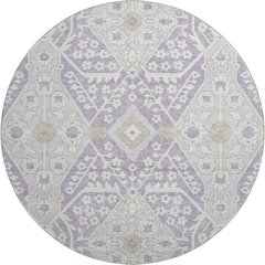 Premium Machine Washable Mayfield AMF863 Lavender 8' x 8' Round Rug
