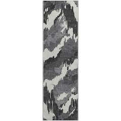 Premium Machine Washable Mayfield AMF865 Black 2'3" x 7'6" Runner Rug