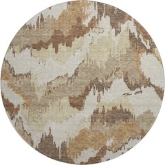 Premium Machine Washable Mayfield AMF865 Chocolate 8' x 8' Round Rug