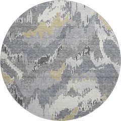 Premium Machine Washable Mayfield AMF865 Gray 8' x 8' Round Rug