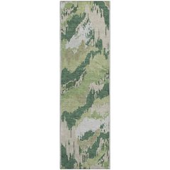 Premium Machine Washable Mayfield AMF865 Green 2'3" x 7'6" Runner Rug