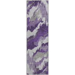 Premium Machine Washable Mayfield AMF865 Purple 2'3" x 7'6" Runner Rug