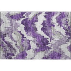 Premium Machine Washable Mayfield AMF865 Purple 1'8" x 2'6" Rug