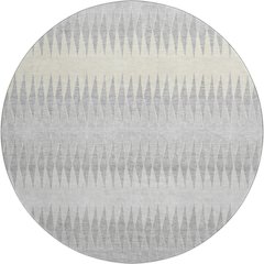 Premium Machine Washable Mayfield AMF867 Silver 8' x 8' Round Rug