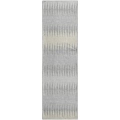 Premium Machine Washable Mayfield AMF867 Silver 2'3" x 7'6" Runner Rug