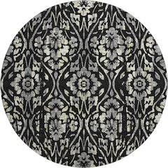 Premium Machine Washable Mayfield AMF868 Black 8' x 8' Round Rug