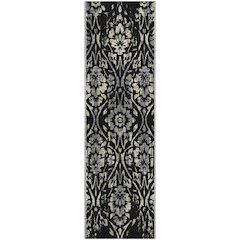 Premium Machine Washable Mayfield AMF868 Black 2'3" x 7'6" Runner Rug