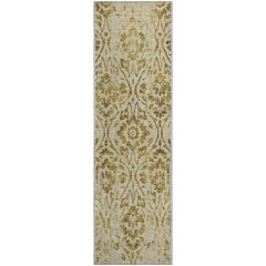 Premium Machine Washable Mayfield AMF868 Gold 2'3" x 7'6" Runner Rug
