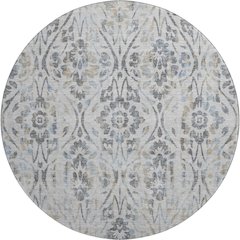 Premium Machine Washable Mayfield AMF868 Gray 8' x 8' Round Rug