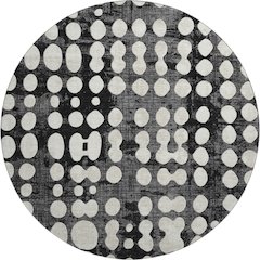 Premium Machine Washable Mayfield AMF869 Black 8' x 8' Round Rug