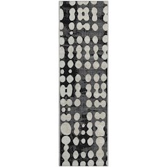 Premium Machine Washable Mayfield AMF869 Black 2'3" x 7'6" Runner Rug