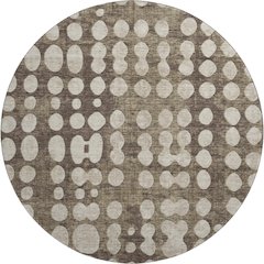 Premium Machine Washable Mayfield AMF869 Brown 8' x 8' Round Rug