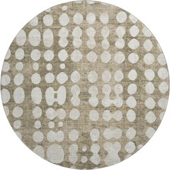 Premium Machine Washable Mayfield AMF869 Taupe 8' x 8' Round Rug