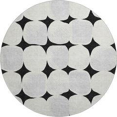 Premium Machine Washable Mayfield AMF870 Black 8' x 8' Round Rug